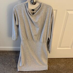 Express Light Gray Long Sleeve Dress